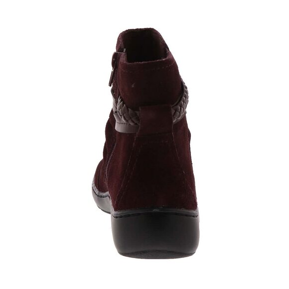 NWT Clarks Women’s Cora Braid Ankle Boot Burgundy Suede 9.5 - Picture 4 of 6